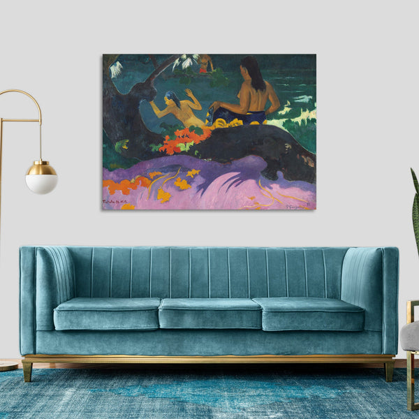 Quadro Stampa su Tela con Telaio in Legno Paul Gauguin - Fatata te Miti