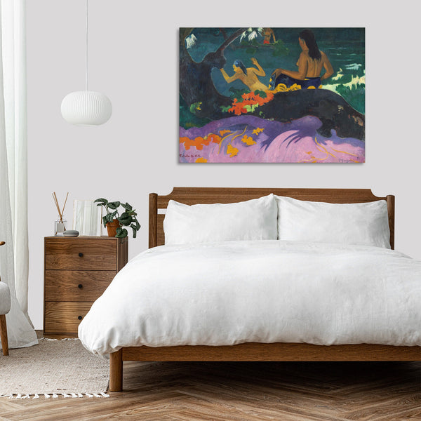 Quadro Stampa su Tela con Telaio in Legno Paul Gauguin - Fatata te Miti