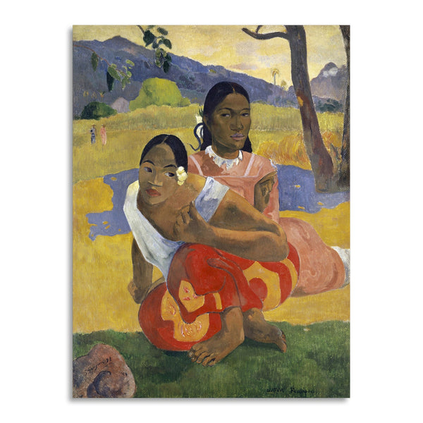 Quadro Stampa su Tela con Telaio in Legno Paul Gauguin - When Will You Marry?