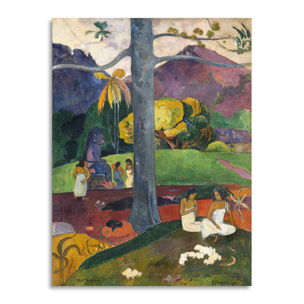 Quadro Stampa su Tela con Telaio in Legno Paul Gauguin - Mata Mua