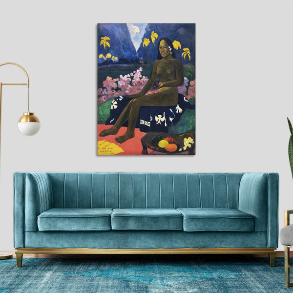 Quadro Stampa su Tela con Telaio in Legno Paul Gauguin - The Seed of the Areoi