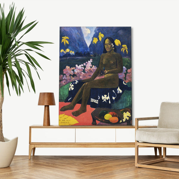 Quadro Stampa su Tela con Telaio in Legno Paul Gauguin - The Seed of the Areoi