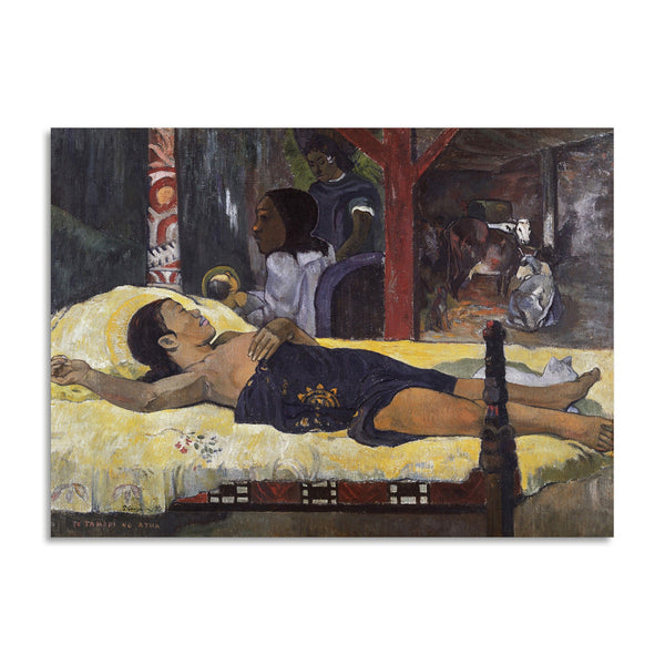 Quadro Stampa su Tela con Telaio in Legno Paul Gauguin - The Birth of Christ