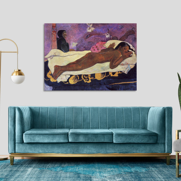 Quadro Stampa su Tela con Telaio in Legno Paul Gauguin - Spirit of the Dead Watching