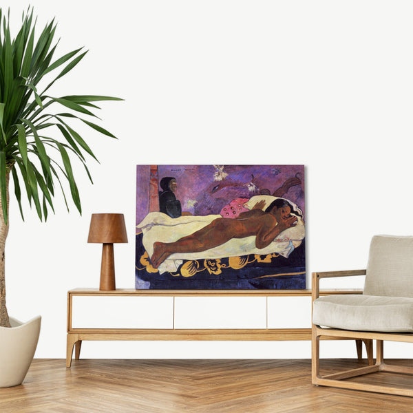 Quadro Stampa su Tela con Telaio in Legno Paul Gauguin - Spirit of the Dead Watching
