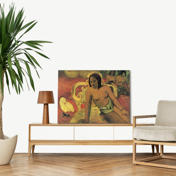 Quadro Stampa su Tela con Telaio in Legno Paul Gauguin - Vairumati