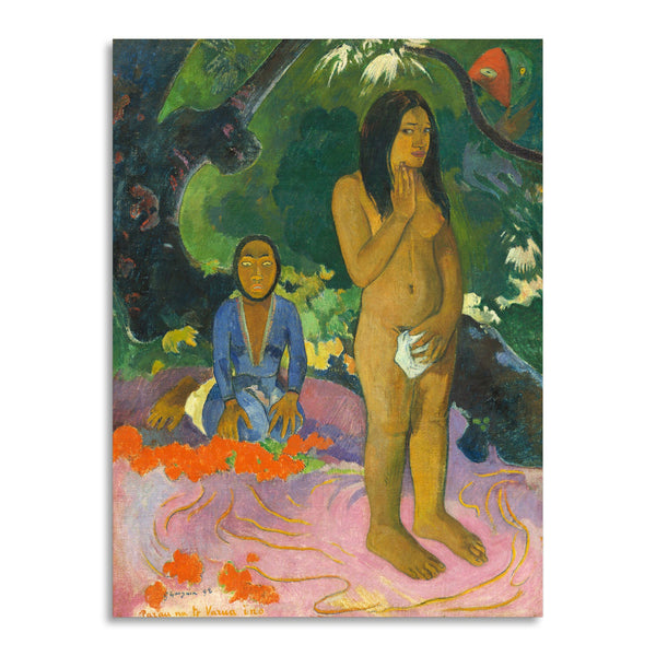 Quadro Stampa su Tela con Telaio in Legno Paul Gauguin - Words of the Devil