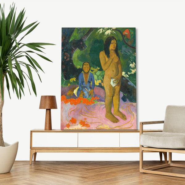 Quadro Stampa su Tela con Telaio in Legno Paul Gauguin - Words of the Devil