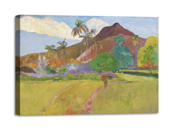 Quadro Stampa su Tela con Telaio in Legno Paul Gauguin - Tahitian Landscape