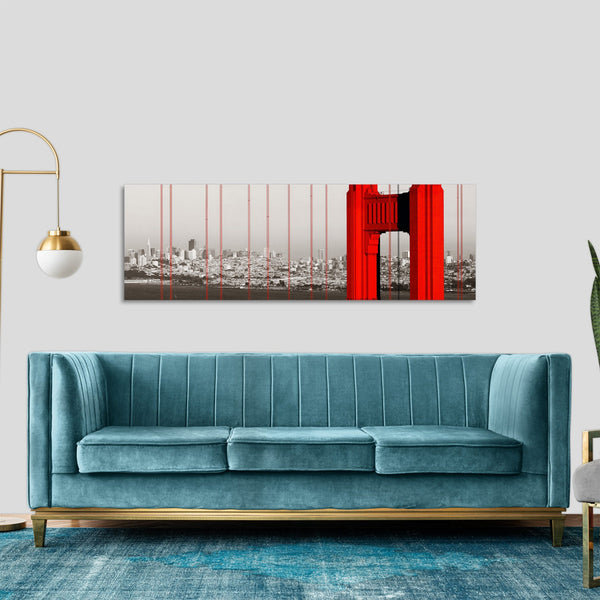 Quadro Stampa su Tela con Telaio in Legno paesaggio san francisco