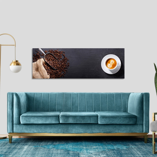 Quadro Stampa su Tela con Telaio in Legno cucina Caffè