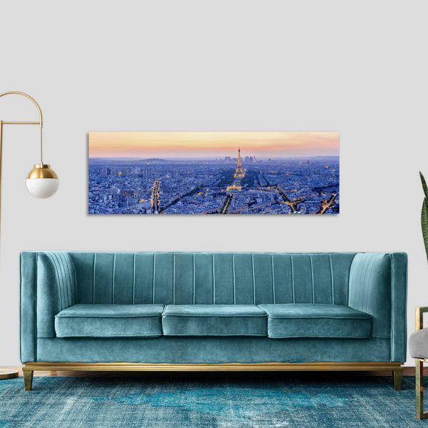 Quadro Stampa su Tela con Telaio in Legno paesaggio parigi
