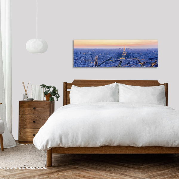 Quadro Stampa su Tela con Telaio in Legno paesaggio parigi