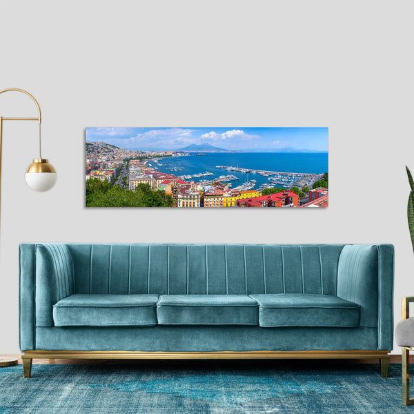 Quadro Stampa su Tela con Telaio in Legno paesaggio napoli vesuvio