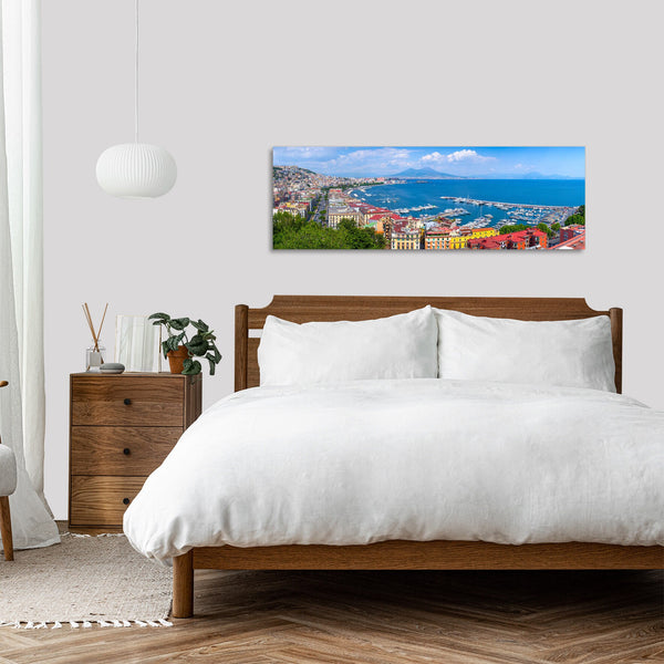 Quadro Stampa su Tela con Telaio in Legno paesaggio napoli vesuvio