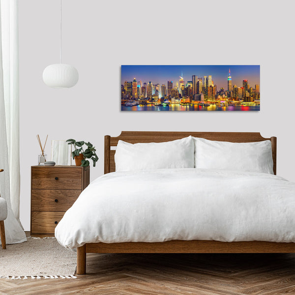 Quadro Stampa su Tela con Telaio in Legno paesaggio new york