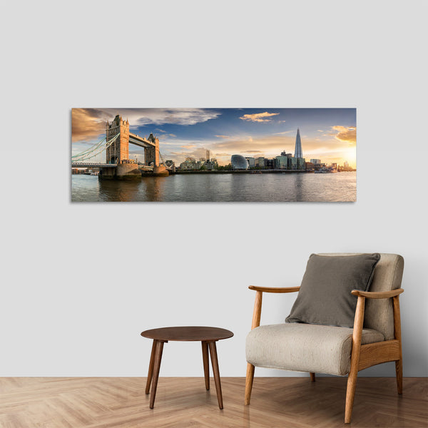 Quadro Stampa su Tela con Telaio in Legno paesaggio londra