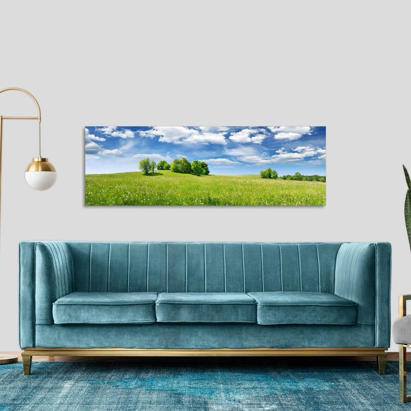 Quadro Stampa su Tela con Telaio in Legno paesaggio alberi