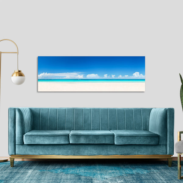 Quadro Stampa su Tela con Telaio in Legno paesaggio spiaggia mare