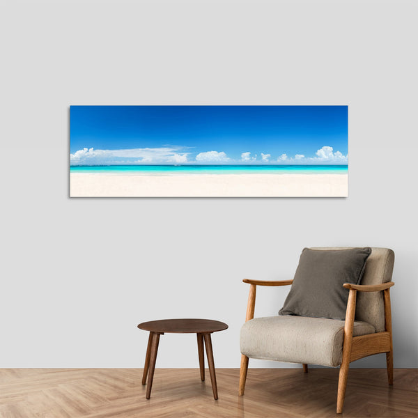 Quadro Stampa su Tela con Telaio in Legno paesaggio spiaggia mare