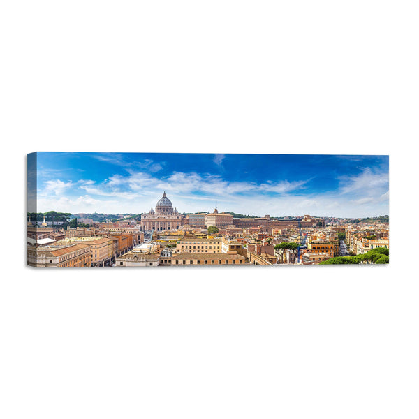 Quadro Stampa su Tela con Telaio in Legno paesaggio roma