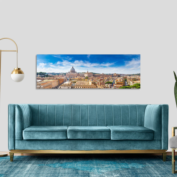 Quadro Stampa su Tela con Telaio in Legno paesaggio roma