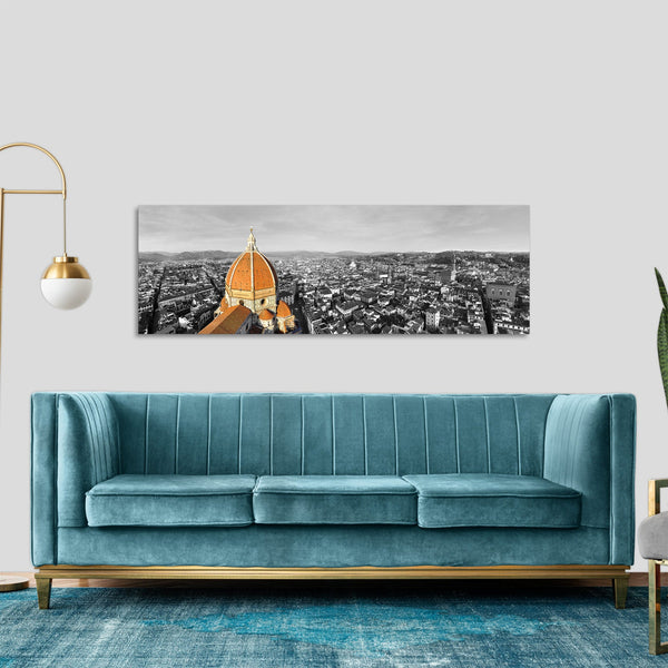 Quadro Stampa su Tela con Telaio in Legno paesaggio firenze