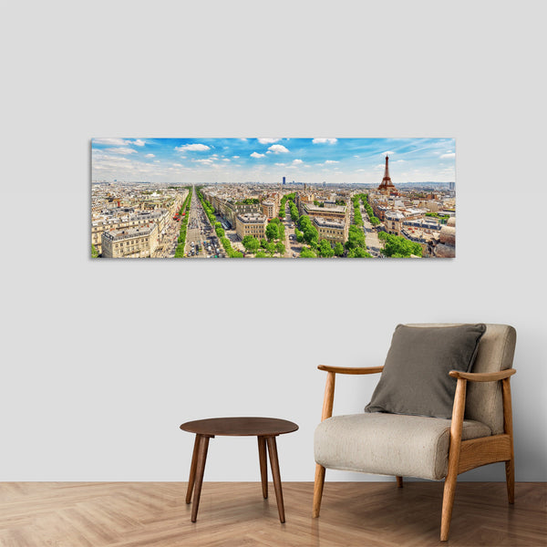 Quadro Stampa su Tela con Telaio in Legno paesaggio parigi