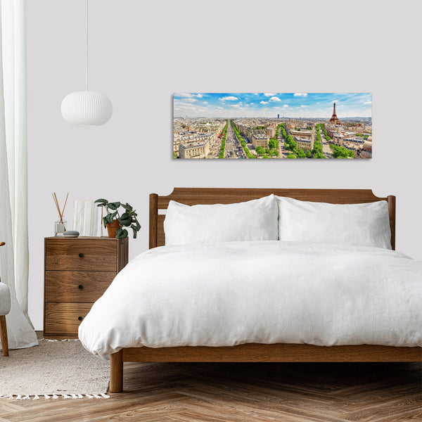 Quadro Stampa su Tela con Telaio in Legno paesaggio parigi