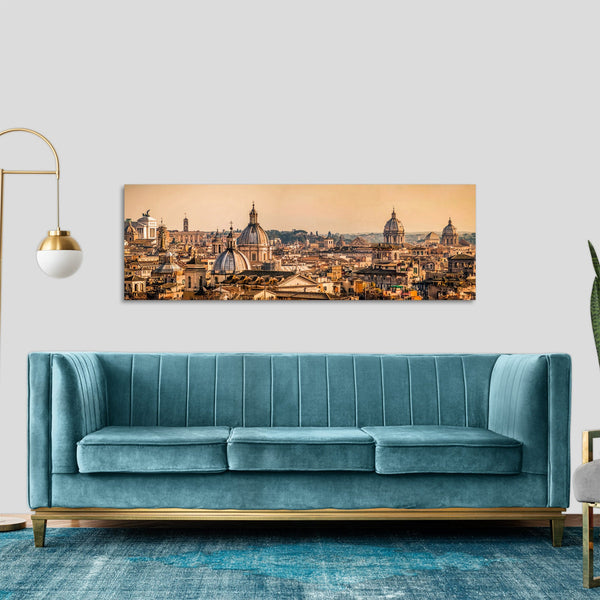 Quadro Stampa su Tela con Telaio in Legno paesaggio roma