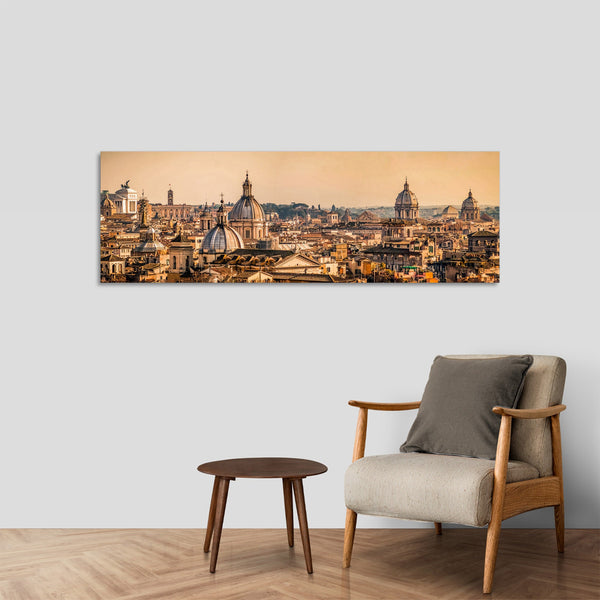 Quadro Stampa su Tela con Telaio in Legno paesaggio roma