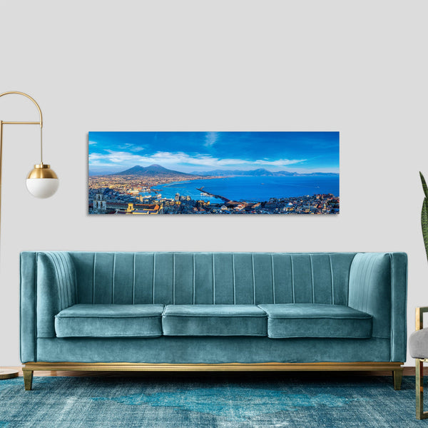 Quadro Stampa su Tela con Telaio in Legno paesaggio napoli vesuvio