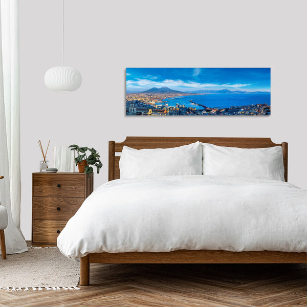 Quadro Stampa su Tela con Telaio in Legno paesaggio napoli vesuvio