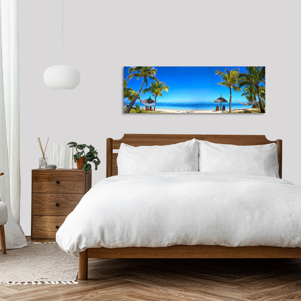 Quadro Stampa su Tela con Telaio in Legno paesaggio isola tropicale