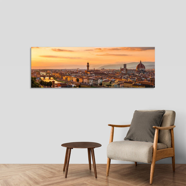 Quadro Stampa su Tela con Telaio in Legno paesaggio firenze