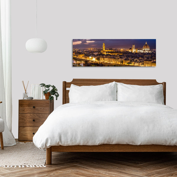 Quadro Stampa su Tela con Telaio in Legno paesaggio firenze