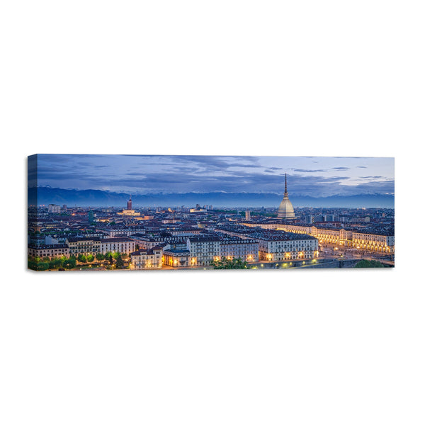 Quadro Stampa su Tela con Telaio in Legno paesaggio torino