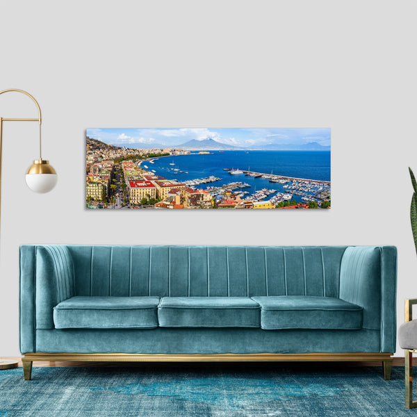 Quadro Stampa su Tela con Telaio in Legno paesaggio napoli vesuvio
