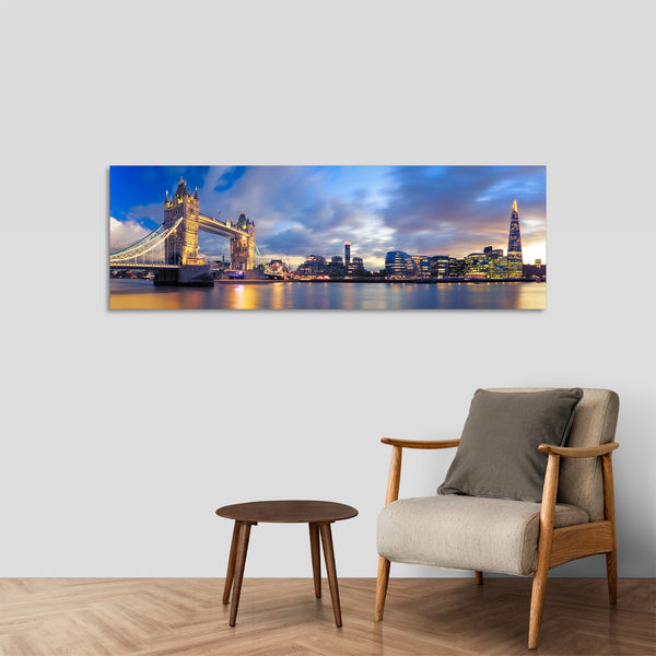 Quadro Stampa su Tela con Telaio in Legno paesaggio londra