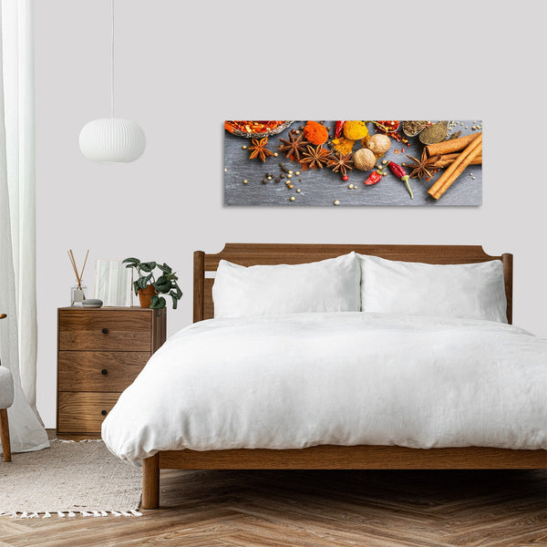 Quadro Stampa su Tela con Telaio in Legno cucina spezie