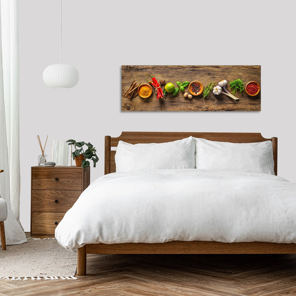 Quadro Stampa su Tela con Telaio in Legno cucina spezie