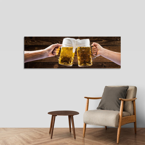 Quadro Stampa su Tela con Telaio in Legno cucina birra