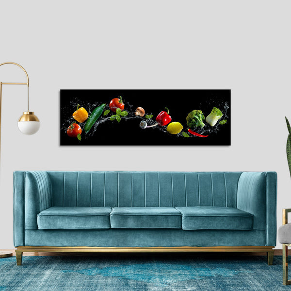 Quadro Stampa su Tela con Telaio in Legno cucina verdura