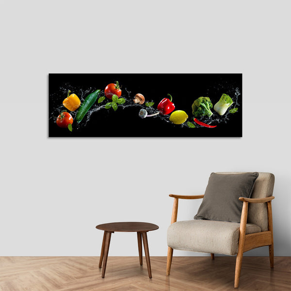 Quadro Stampa su Tela con Telaio in Legno cucina verdura