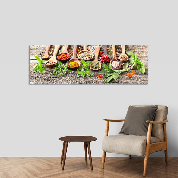 Quadro Stampa su Tela con Telaio in Legno cucina spezie