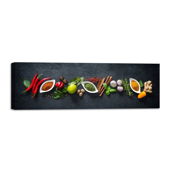 Quadro Stampa su Tela con Telaio in Legno cucina spezie