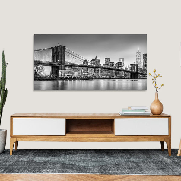 Quadro Stampa su Tela con Telaio in Legno paesaggio new york