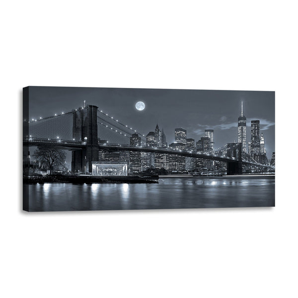 Quadro Stampa su Tela con Telaio in Legno paesaggio new york