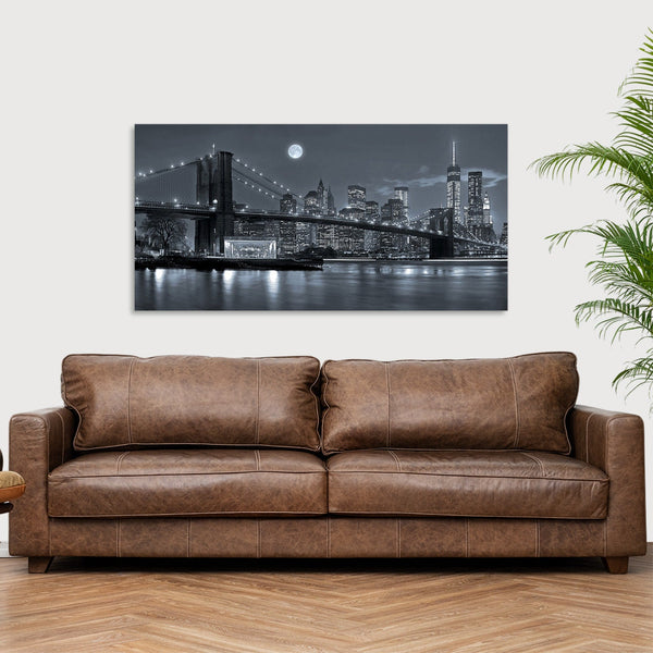 Quadro Stampa su Tela con Telaio in Legno paesaggio new york