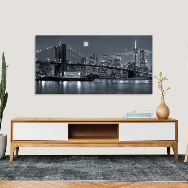 Quadro Stampa su Tela con Telaio in Legno paesaggio new york